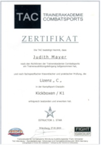 Kickboxen K1 Lizenz - Judith Mayer